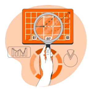 Analyzing programmatic blue prints with magnifying glass